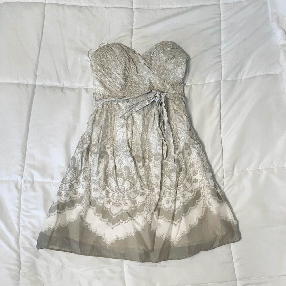 Express grey and white dress